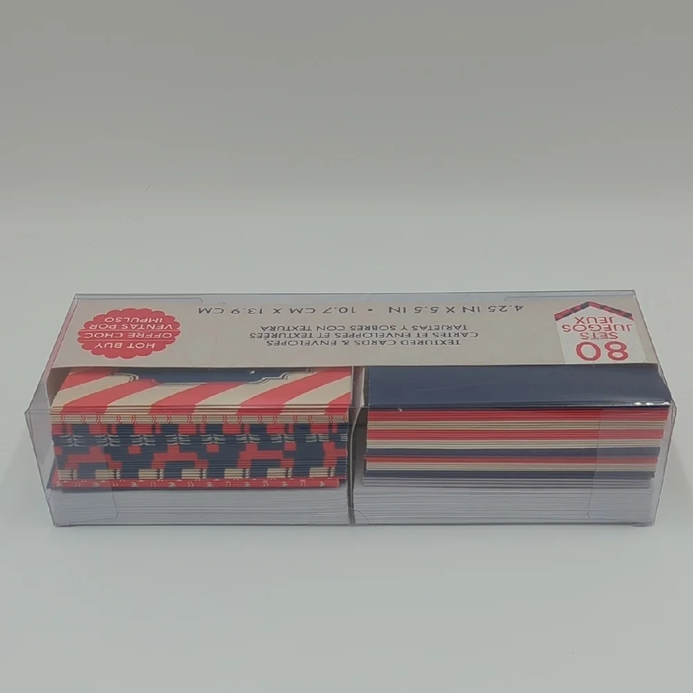 Craft Smith Textured Cards & Envelopes Set Of 80 4.25 In X 5.5 In Red White Blue